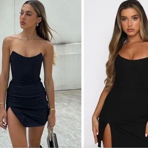 change the tune white fox mini black dress